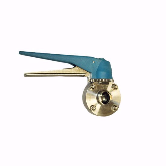 Picture of Butterfly valve with clamp ends and manual handle
